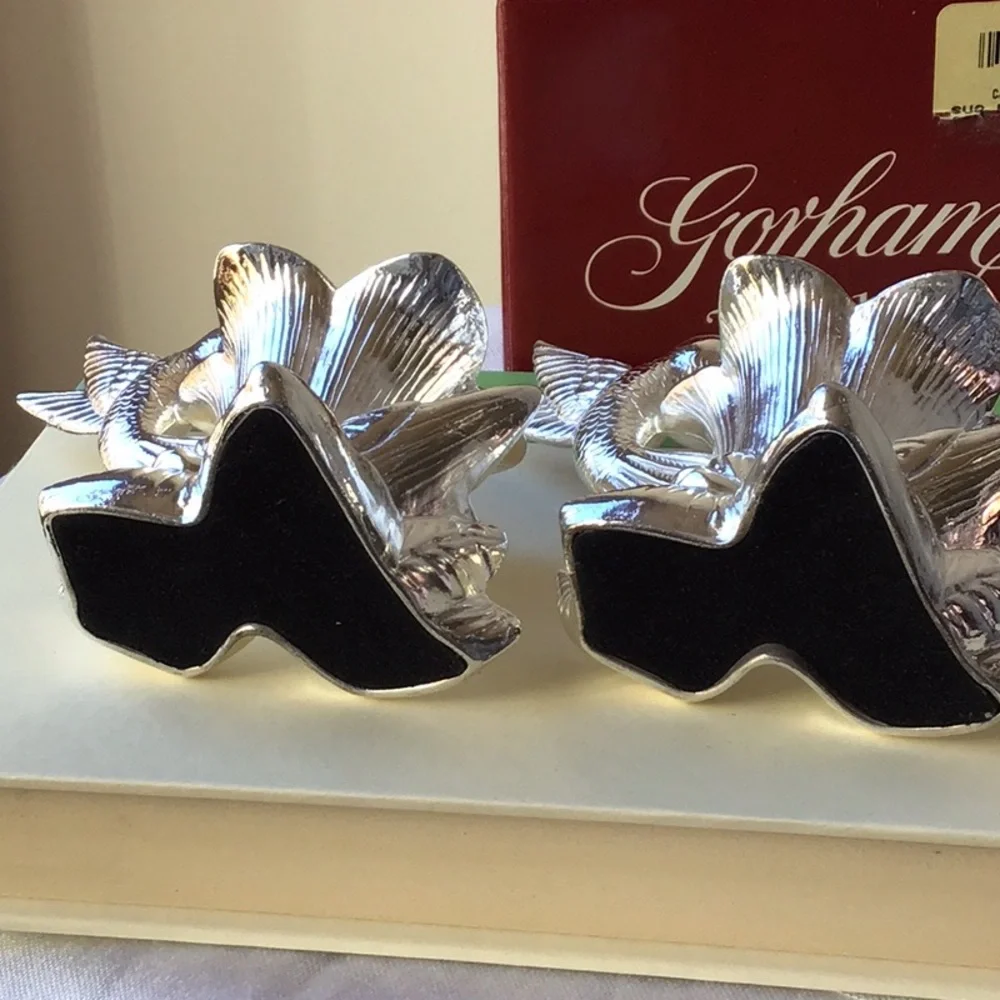 Gorham Hummingbird Candlesticks Holders Silverplated Pair Set Heritage Italy